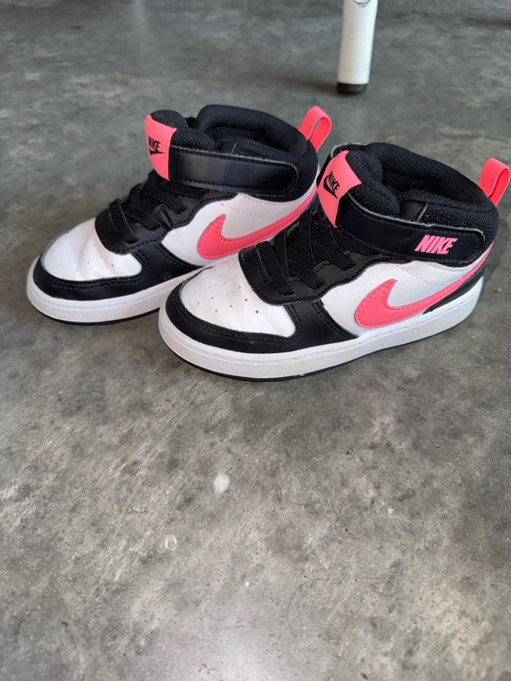 Nike Kids Black, White & Pink Mid-Top Sneakers